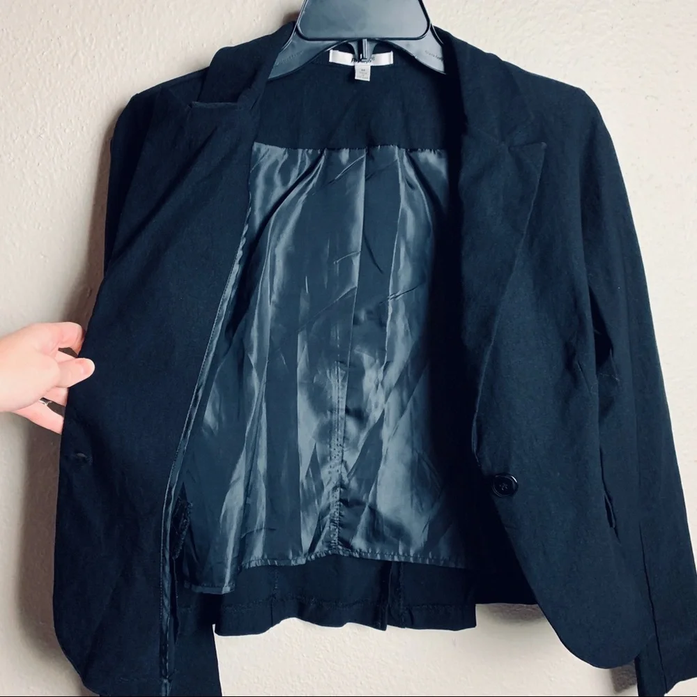 Papaya black stretch one-button Blazer Sz S/M juniors fitted business casual - Picture 10 of 16